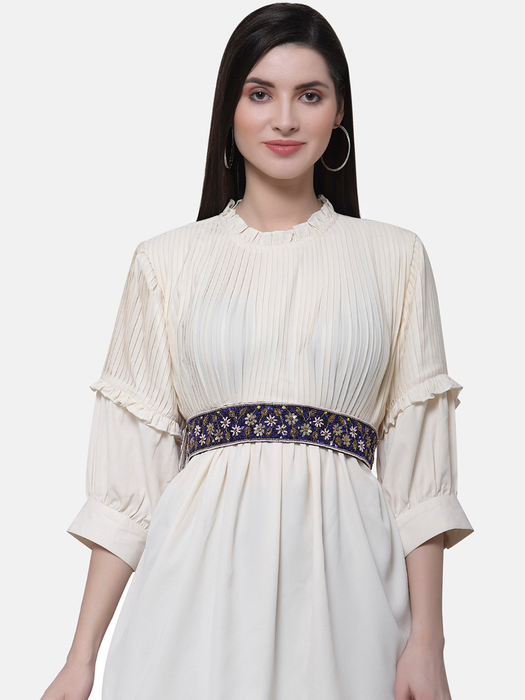 Anekaant Women Blue Faux Silk Embellished Belt