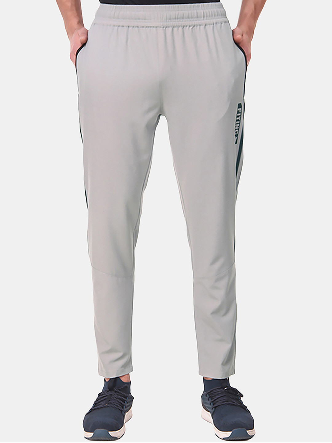 FITINC Men Grey Solid Dry Fit Light Weight Track Pants