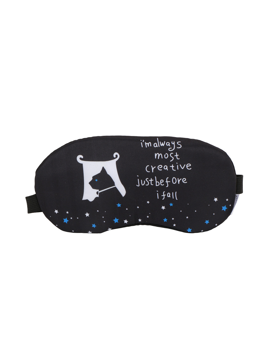 SKYLOFTS Unisex Kids Black Printed Sleeping Mask with Cooling Pack