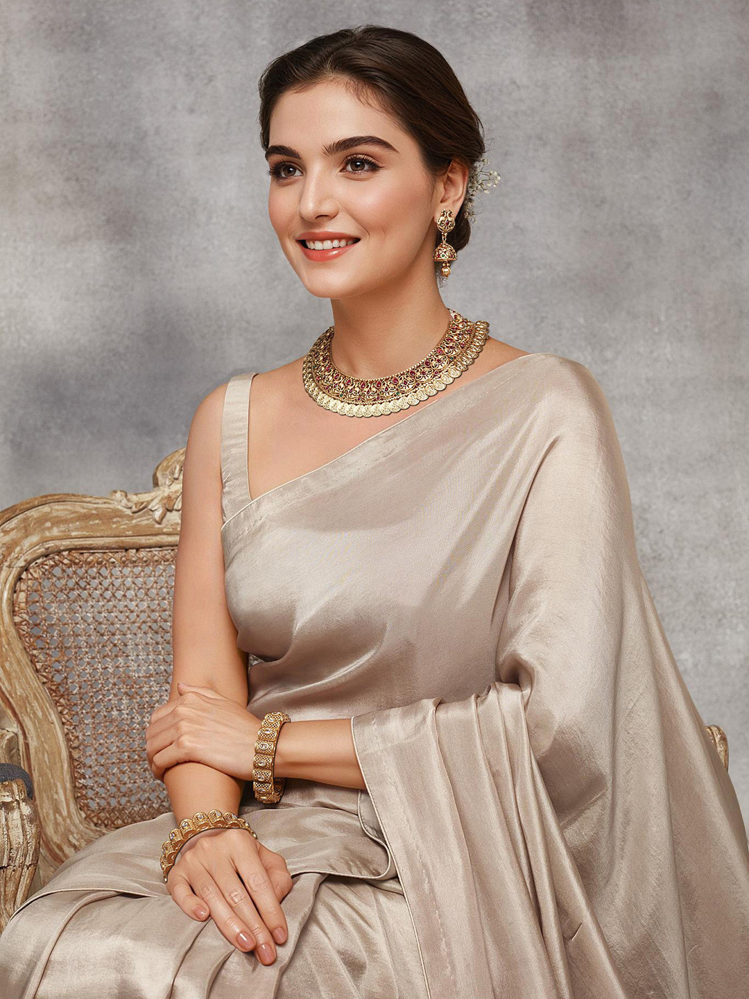 Priyaasi Traditional Peacock Pattern Gold Plated Jewelry Set