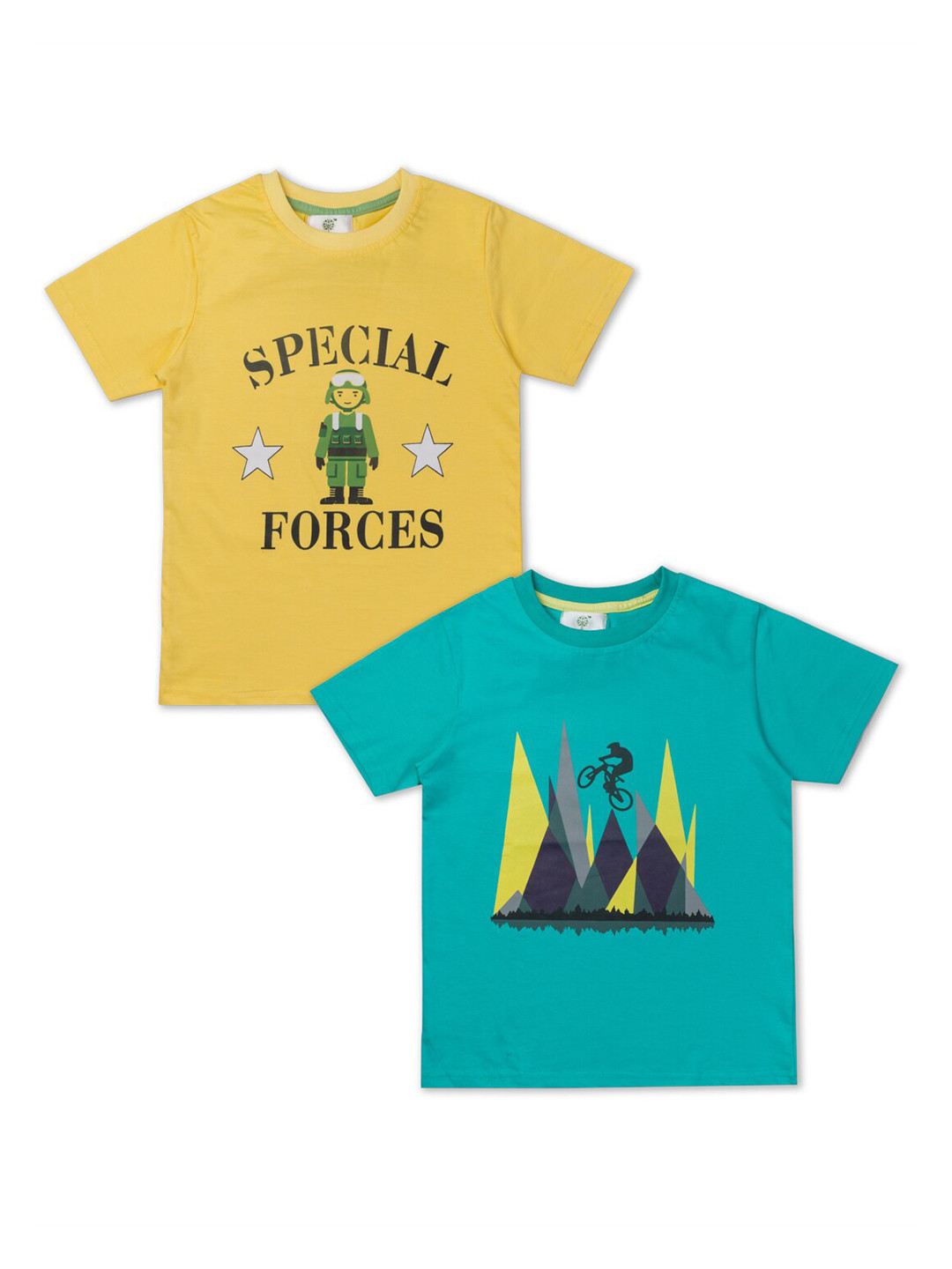 Growing Tree Kids Multicoloured 2 Printed Applique Outdoor T-shirt
