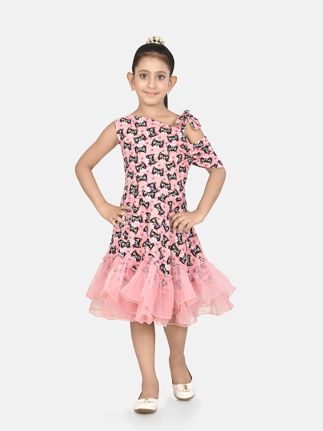 Growing Tree Pink One Shoulder Dress