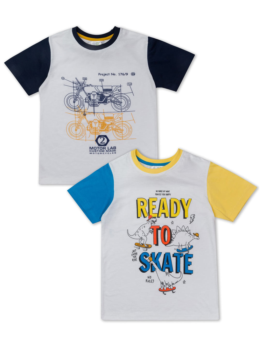 Growing Tree Set of 2 Kids Multicoloured Graphic Printed T-shirts