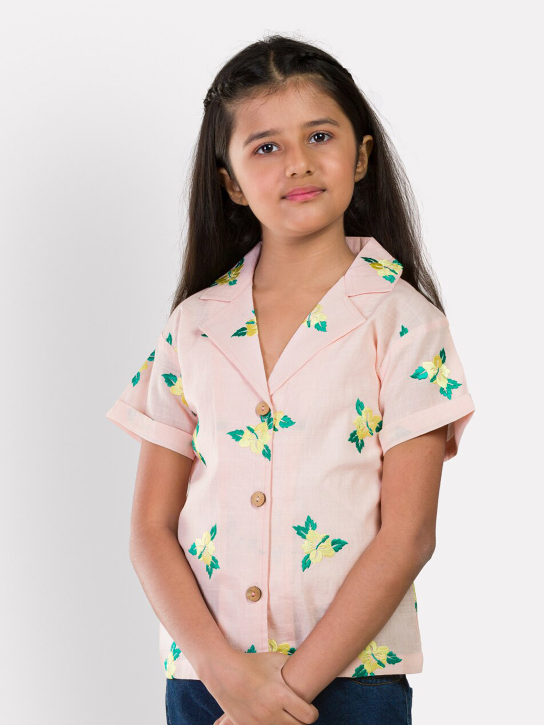 Growing Tree Pink Floral Print Shirt Style Top