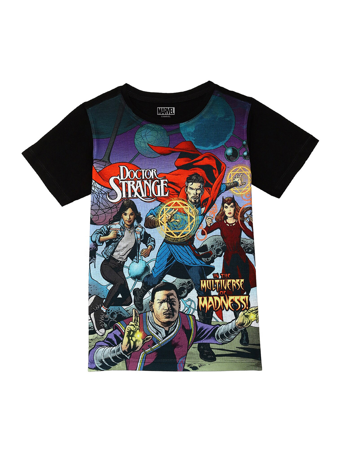 Marvel by Wear Your Mind Boys Black & Purple Doctor Strange Printed T-shirt