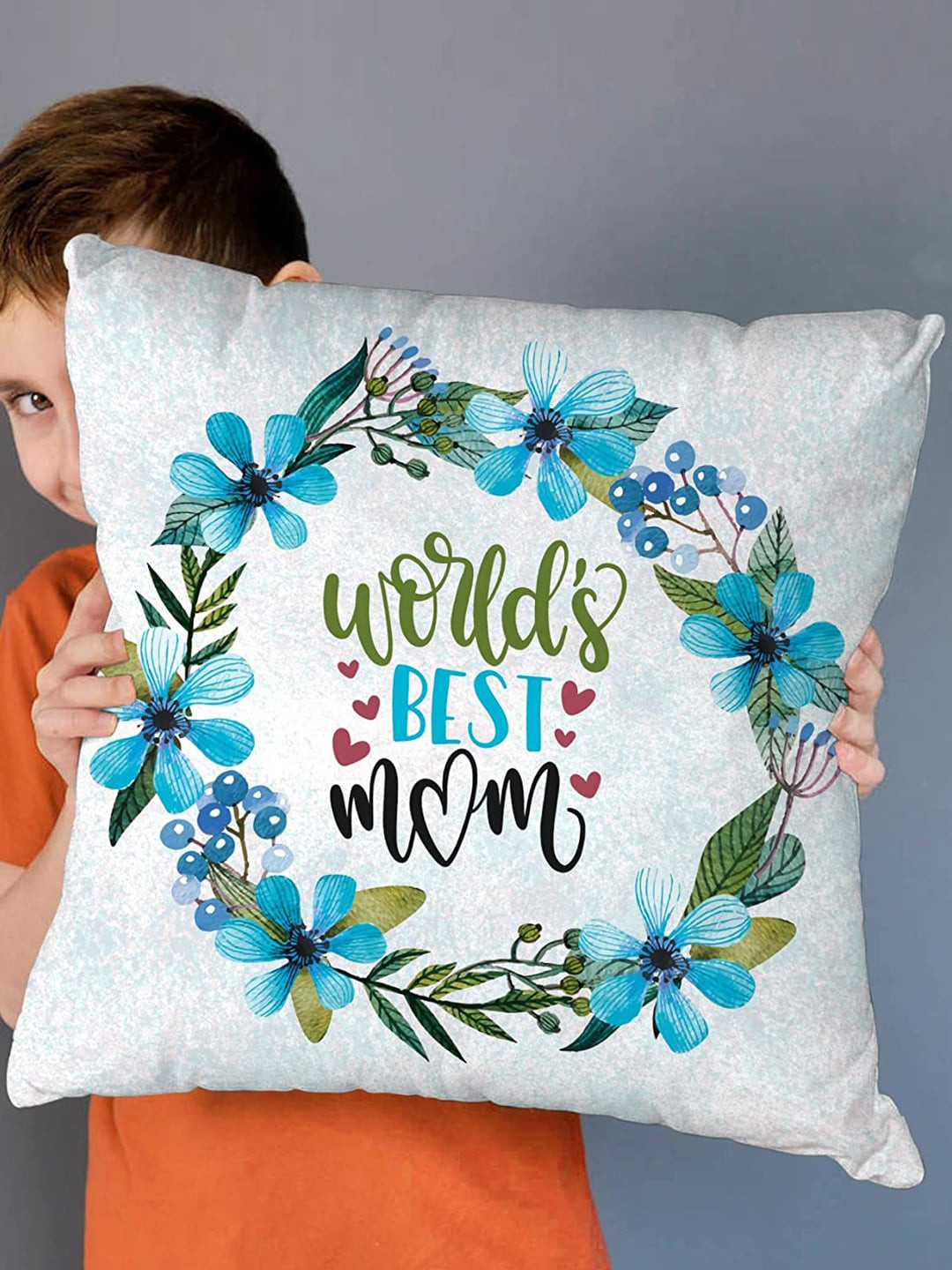 TIED RIBBONS Blue & Green Mothers Day Cushion