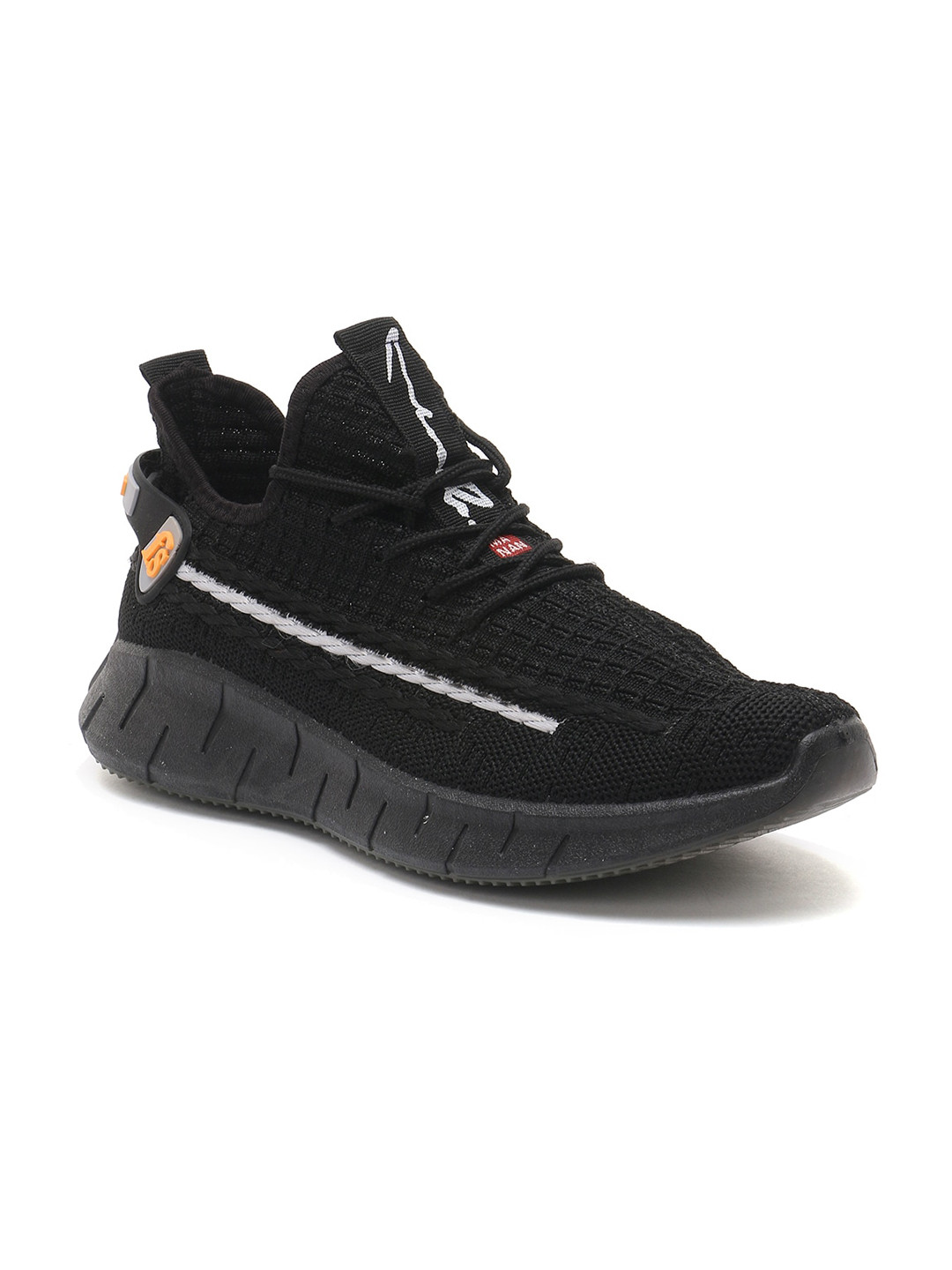 London Rag Men Black Woven Design Sneakers