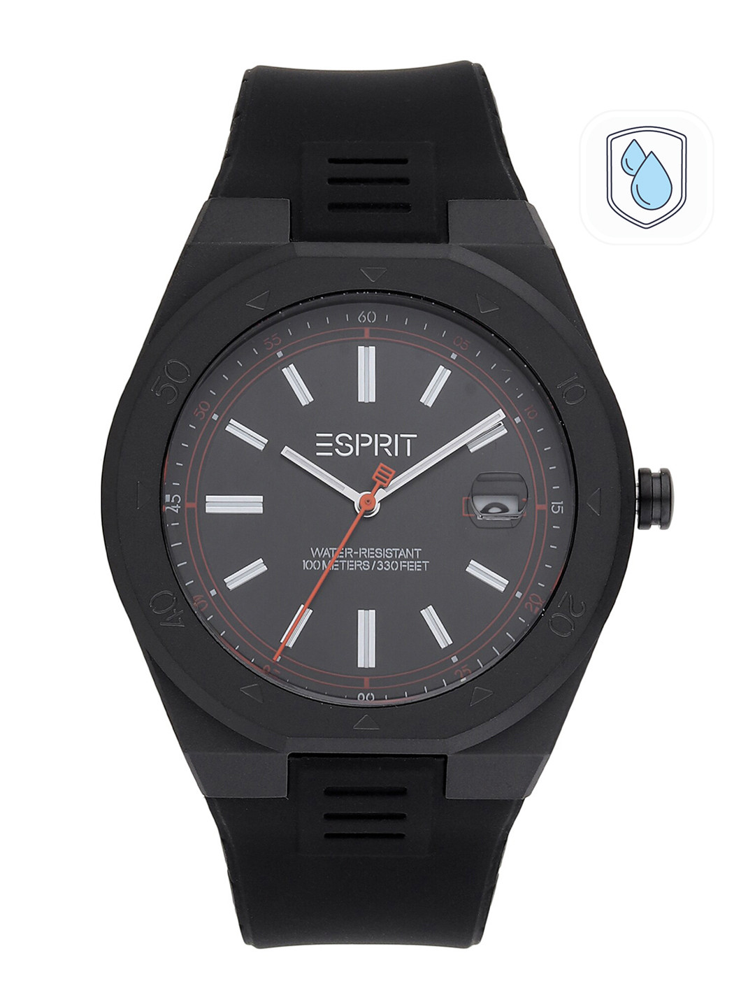 ESPRIT Women Black Dial & Black Stainless Steel Straps Analogue Watch ES1G305P0085