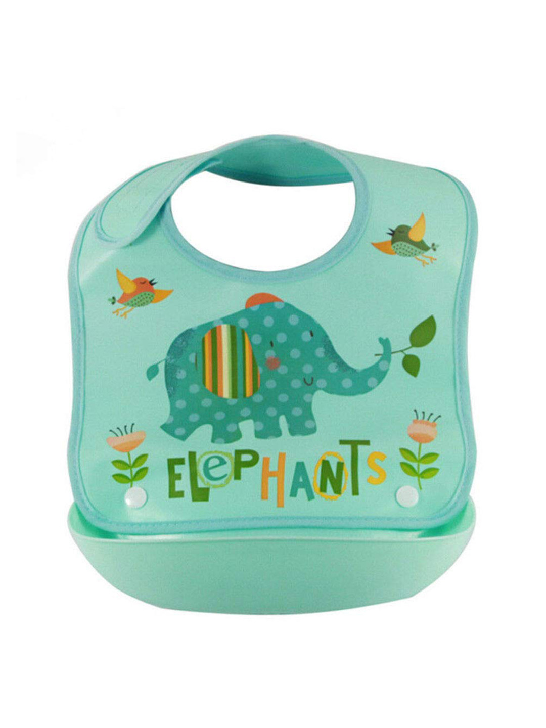 SYGA Kids Green Printed Waterproof Washable Bib