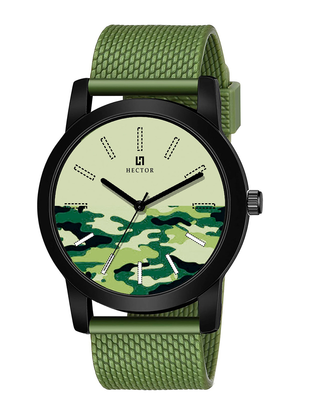 HECTOR Men Green Printed Dial & Green Straps Analogue Watch HC22