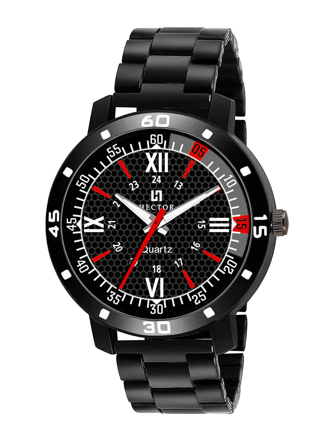 HECTOR Men Black Printed Dial & Black Bracelet Style Straps Analogue Watch HC106