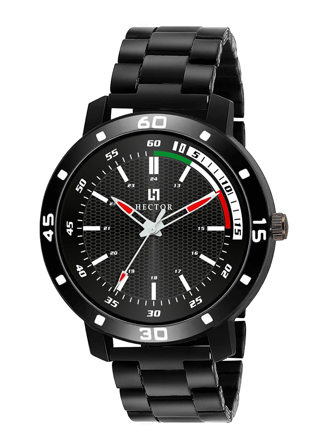 HECTOR Men Multicoloured Dial & Black Bracelet Style Straps Analogue Watch