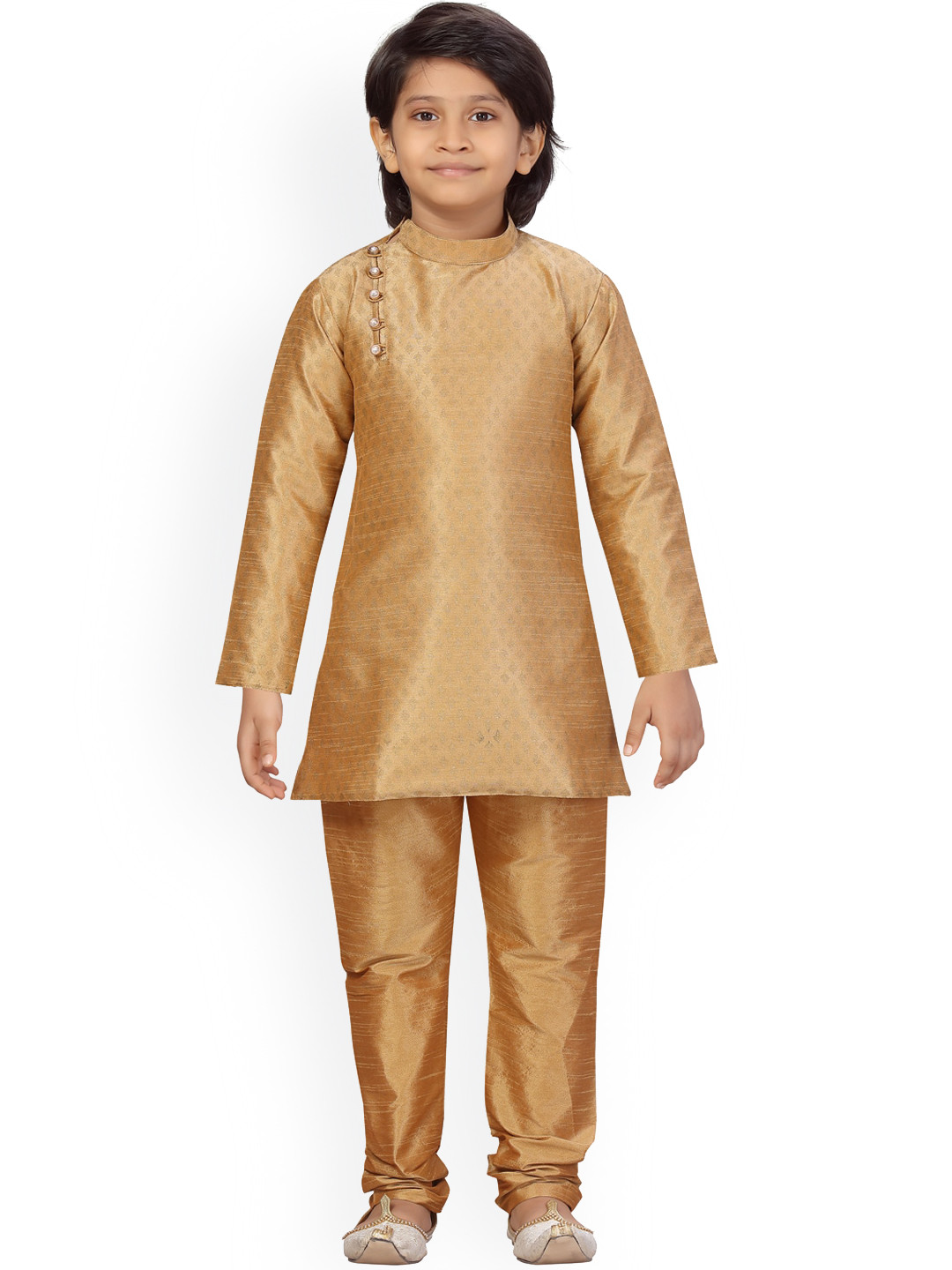 LITTLE MAFIA BY Aarika Boys Beige Pure Cotton Kurta with Pyjamas