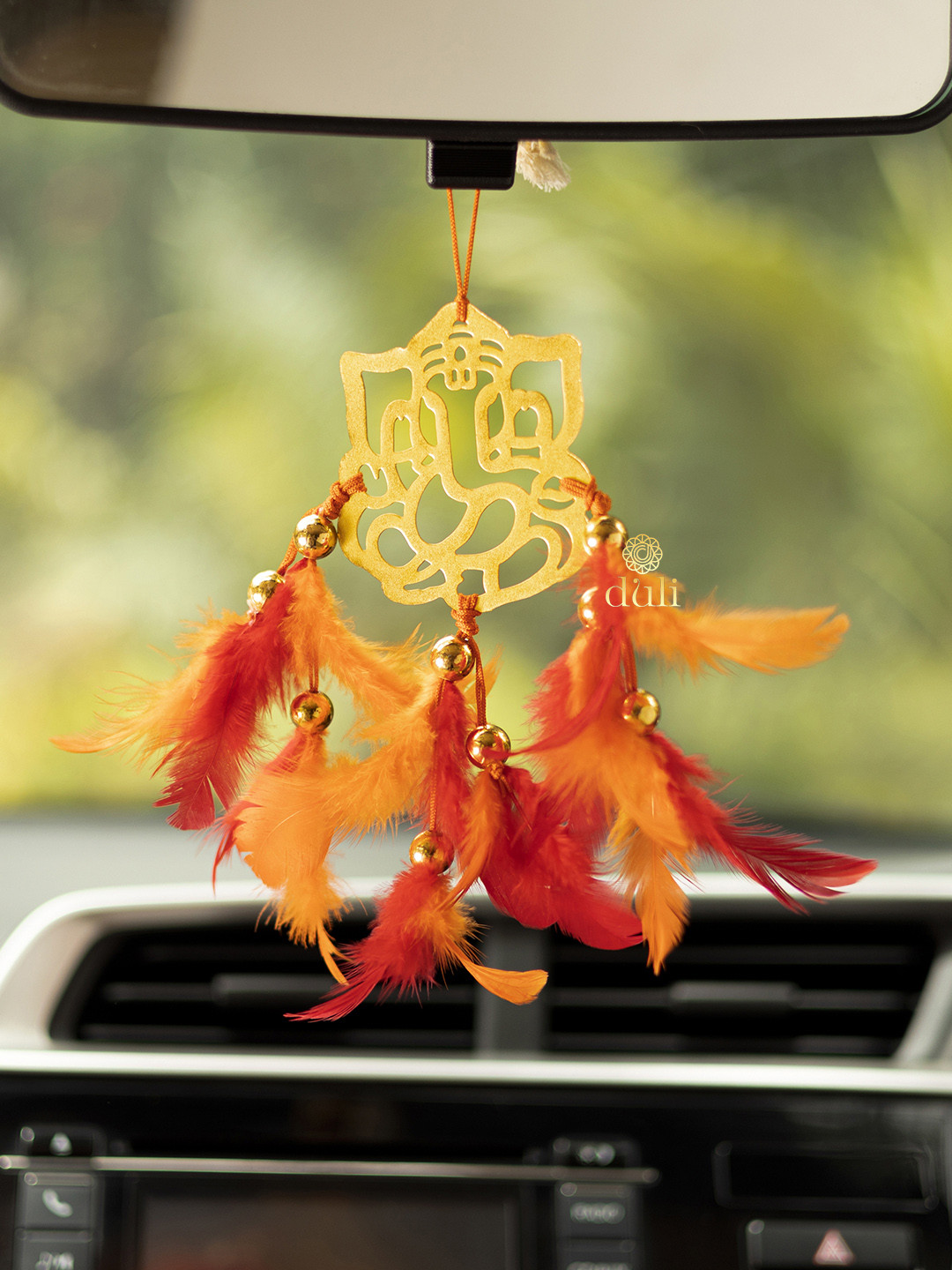 DULI Gold-Colored Ganesha Car Hanging Dream Catcher