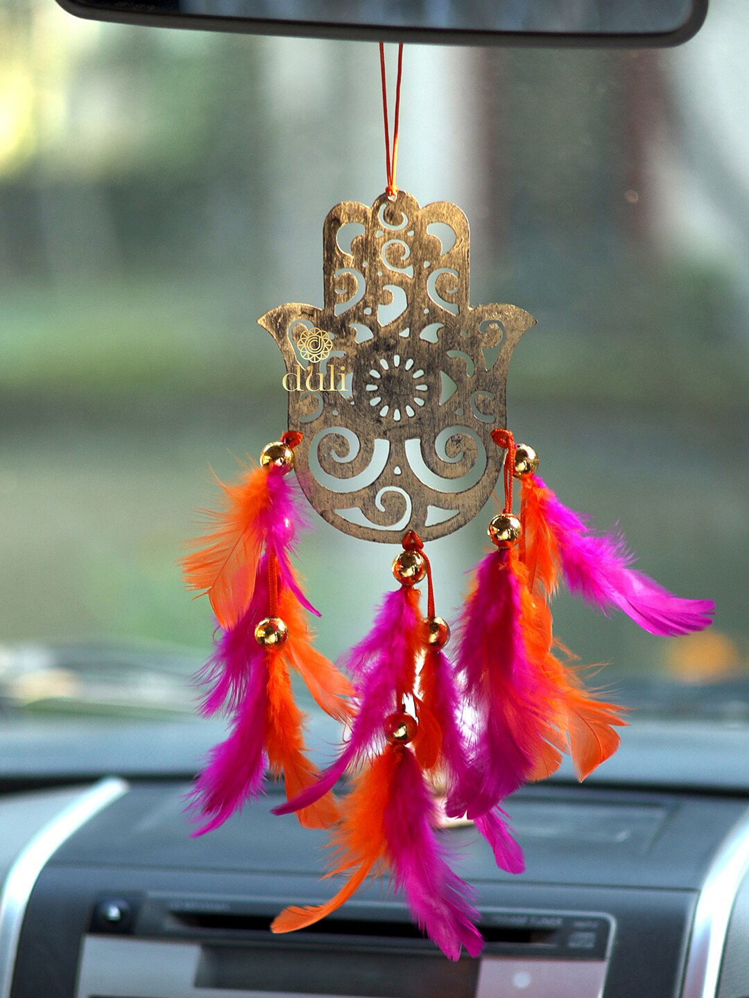 DULI Multicoloured Hamsa Car Hanging Dream Catcher