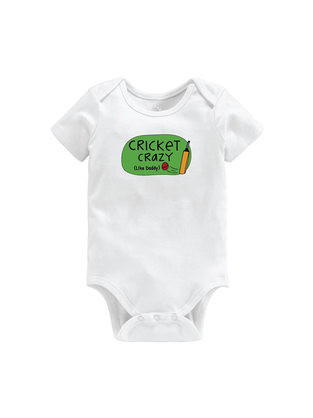Zeezeezoo Infant Kids White Cricket Crazy Print Bodysuit