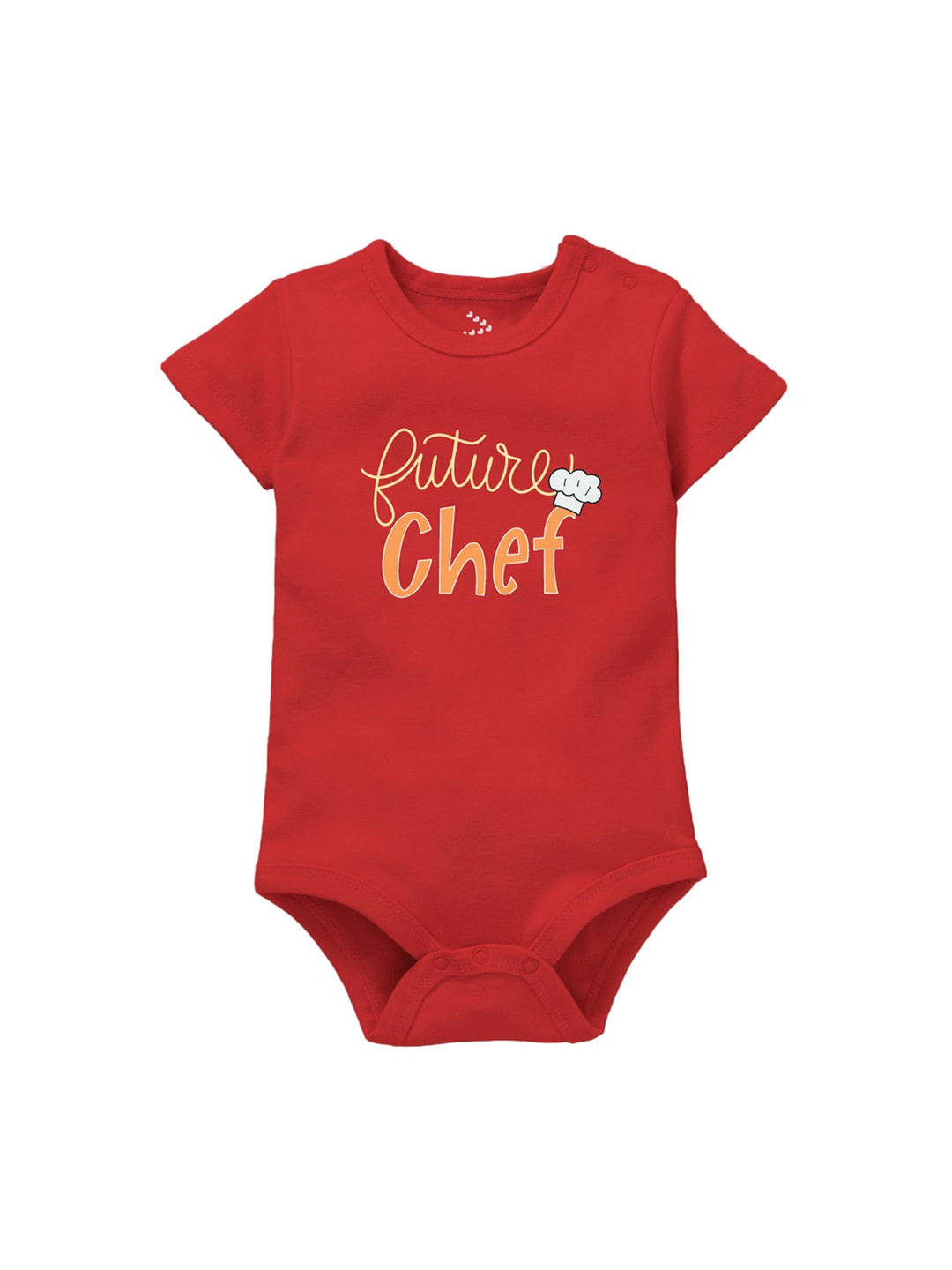 Zeezeezoo Infants Red Future Chef Printed Cotton Bodysuit