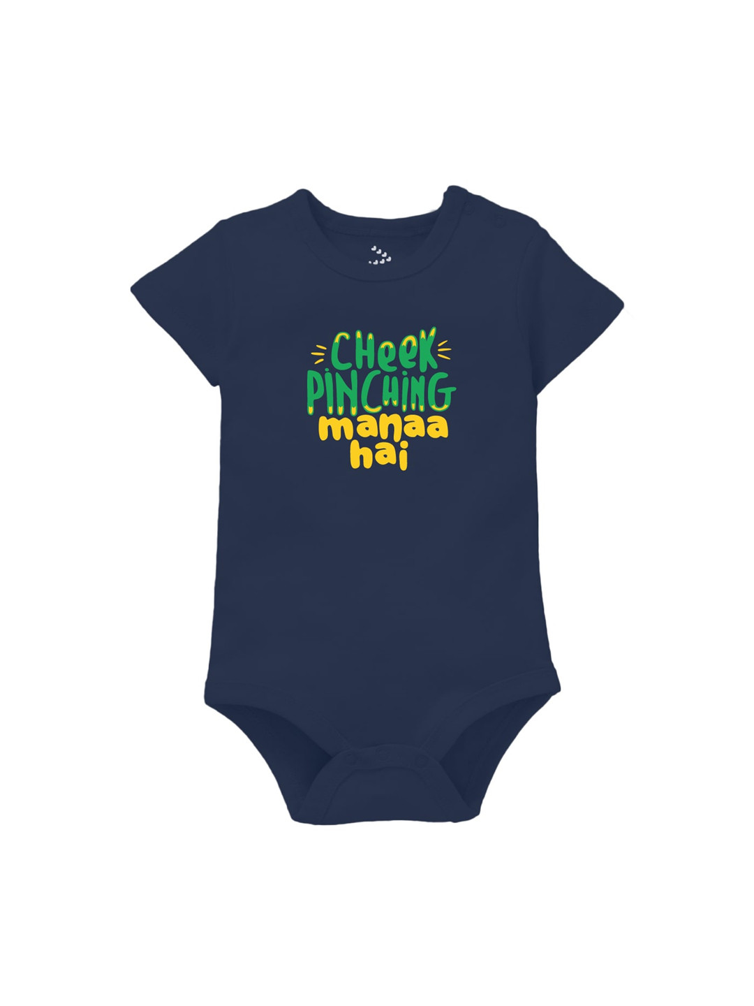 Zeezeezoo Unisex Kids Navy Blue Printed Cotton Bodysuit