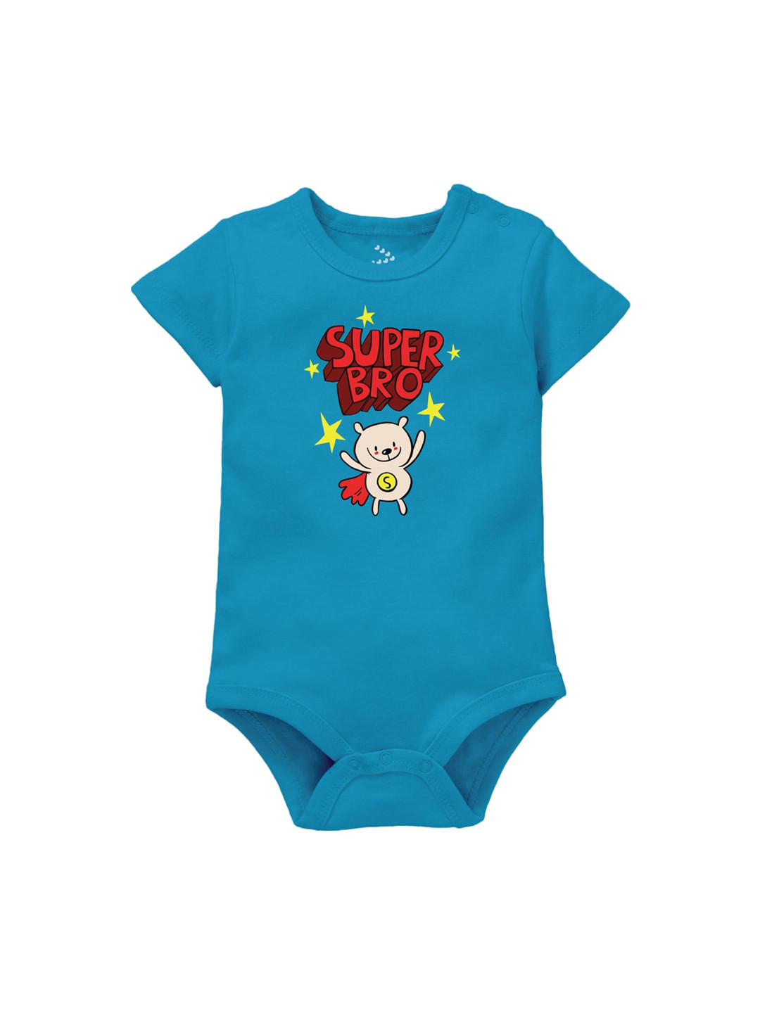 Zeezeezoo Infant Blue Super Bro Printed Cotton Bodysuit