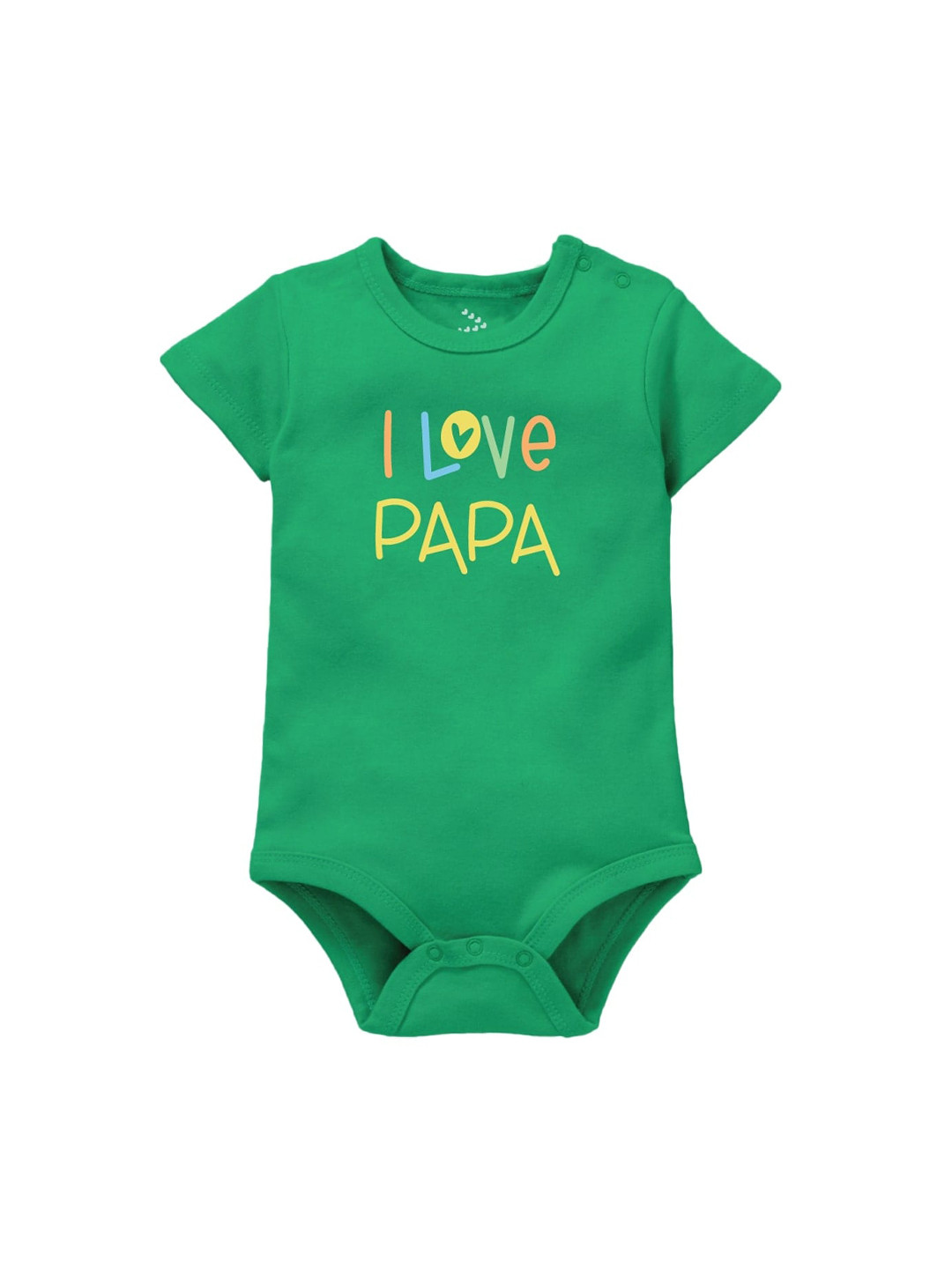 Zeezeezoo Infant Green & Blue I Love Papa Printed Cotton Bodysuit