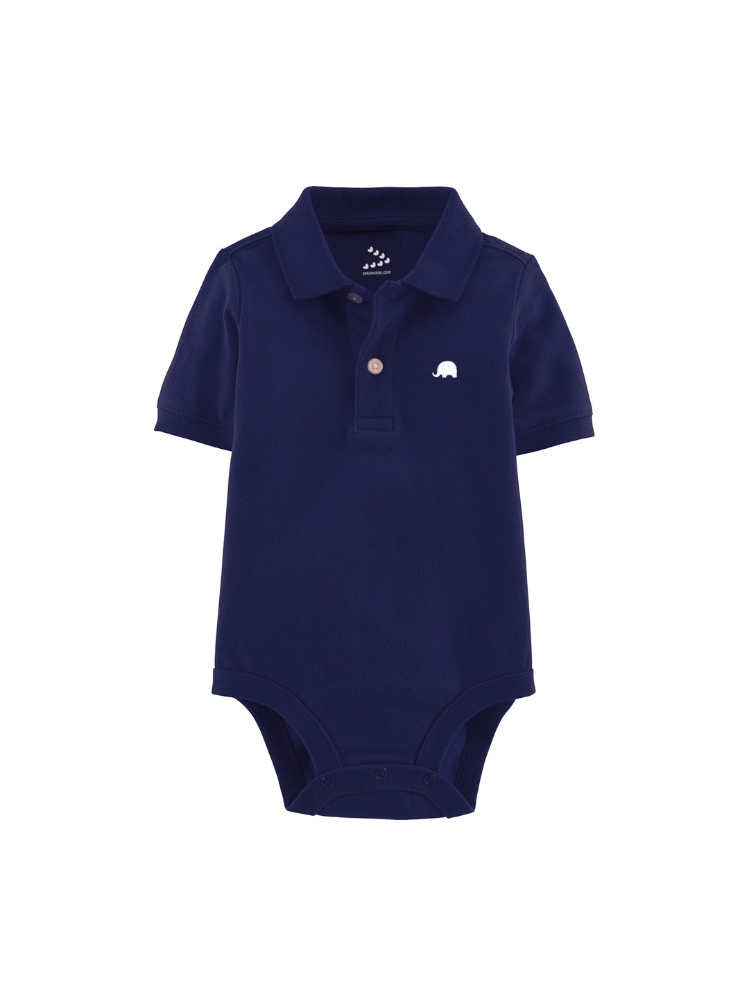 Zeezeezoo Infants Navy Blue Solid Polo Cotton Bodysuit