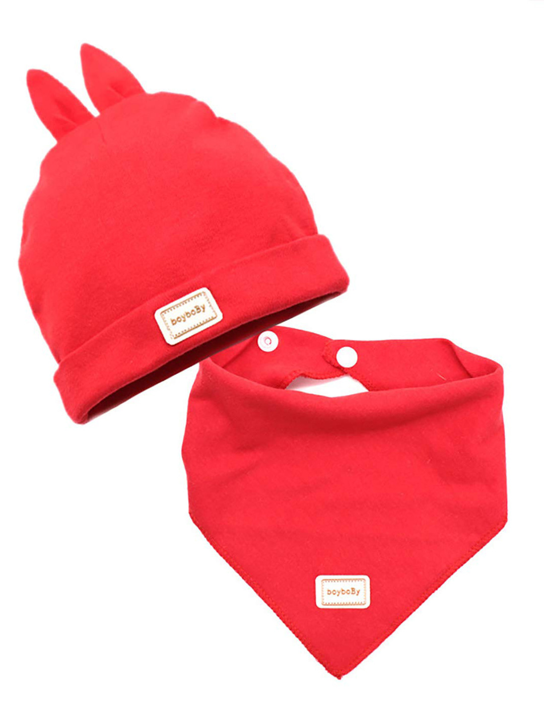 SYGA Infants Kids Red Bib & Feeding Towel