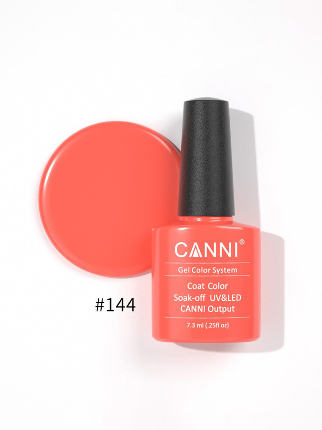 CANNI Gel Color System Coat Color Soak-off UV&LED Gel Nail Polish - Neon Orange 144
