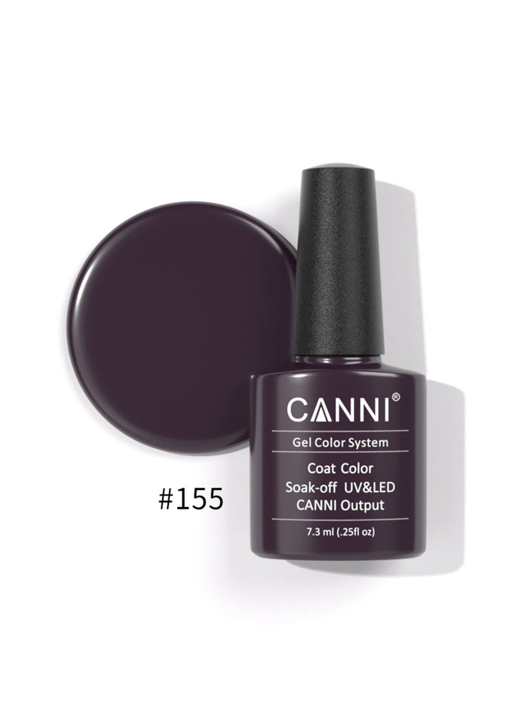 CANNI Gel Color System Coat Color Soak-off UV&LED Gel Nail Polish - Purple Brown 155