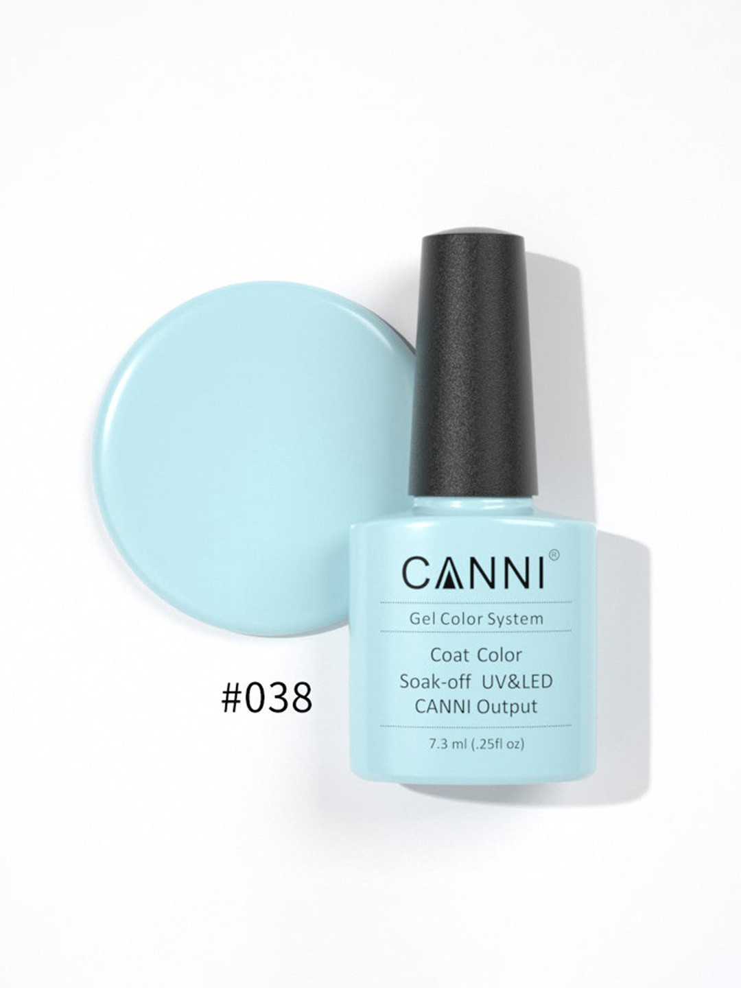 CANNI Gel Color System Coat Color Soak-off UV&LED Gel Nail Polish - Light Blue-Grey 038