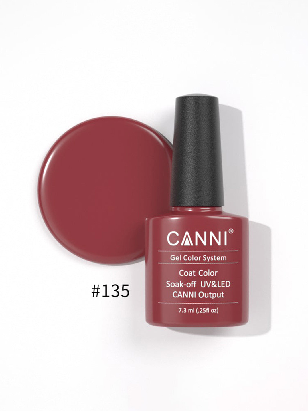 CANNI Gel Color System Coat Color Soak-off UV&LED Gel Nail Polish - Orient Red 135