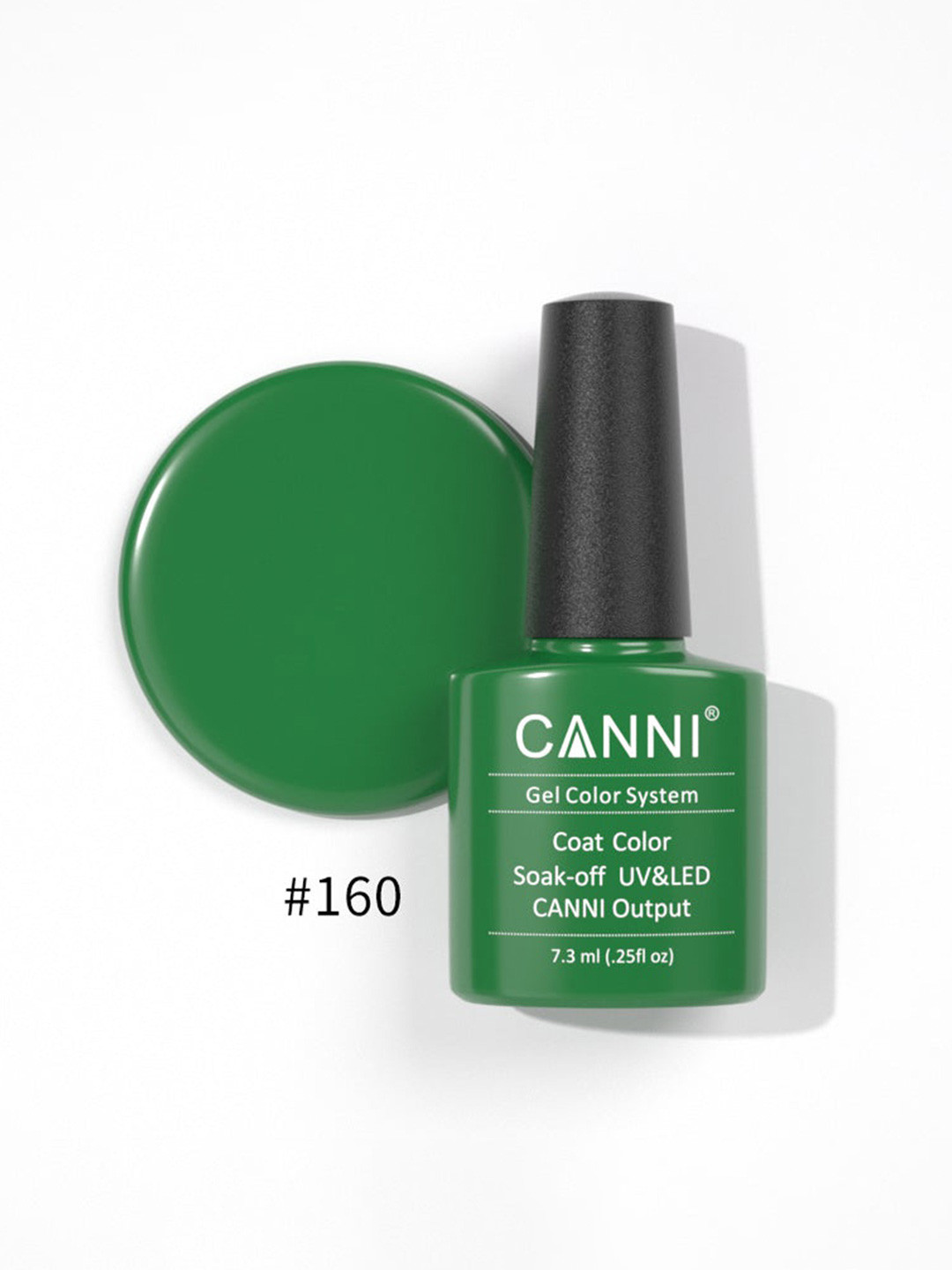 CANNI Gel Color System Coat Color Soak-off UV&LED Gel Nail Polish - Bright Green 160