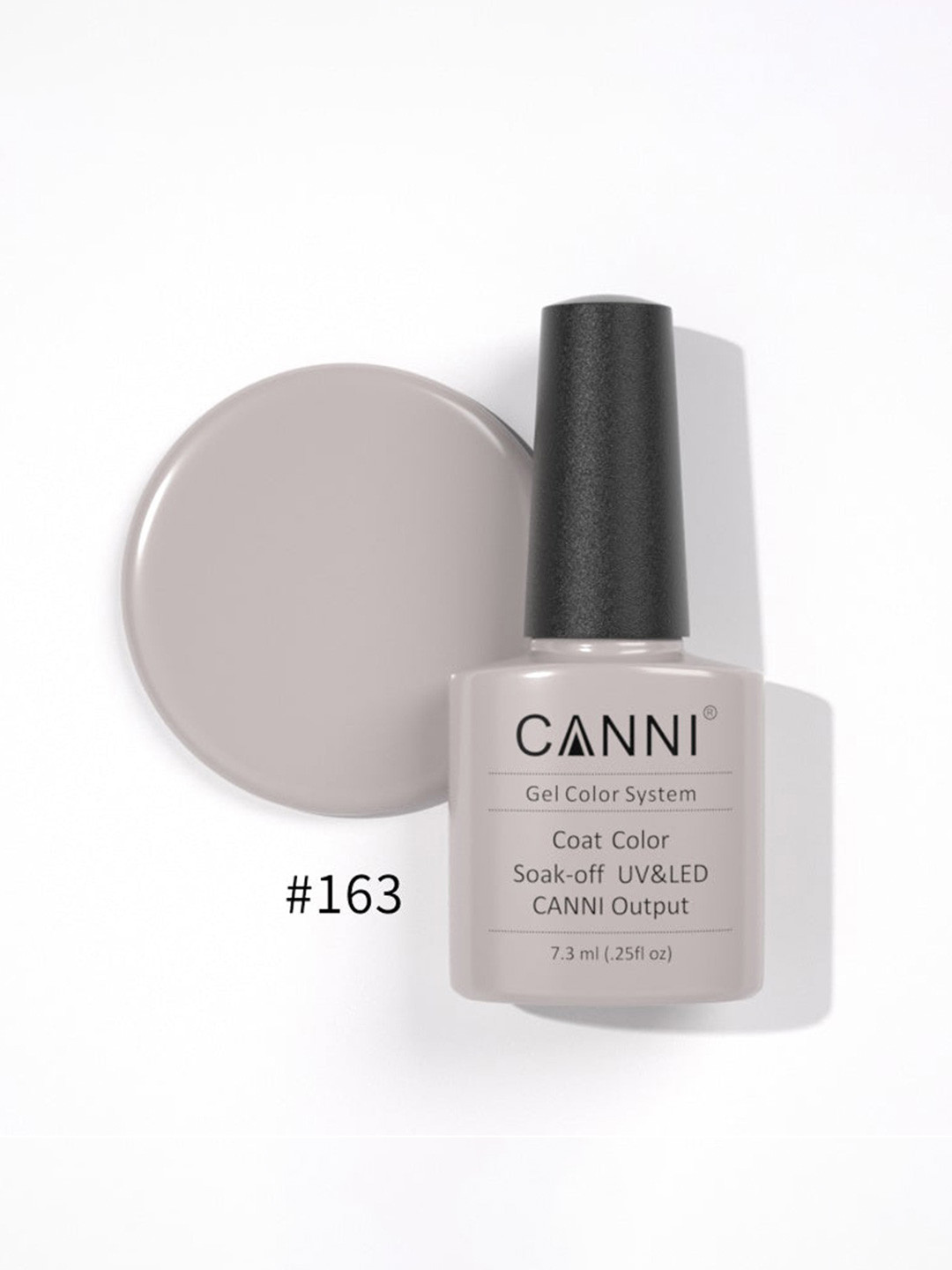 CANNI Gel Color System Coat Color Soak-off UV&LED Gel Nail Polish - Whitesmoke 163