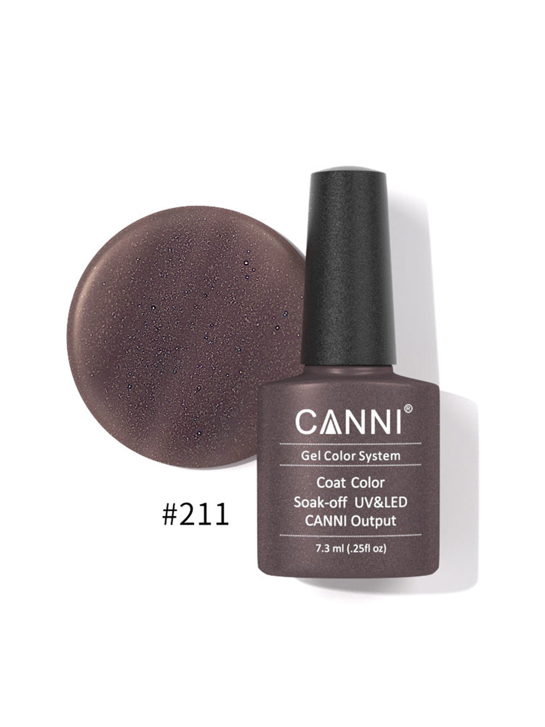 CANNI Gel Color System Coat Color Soak-off UV&LED Gel Nail Polish - Grey-Brown 211