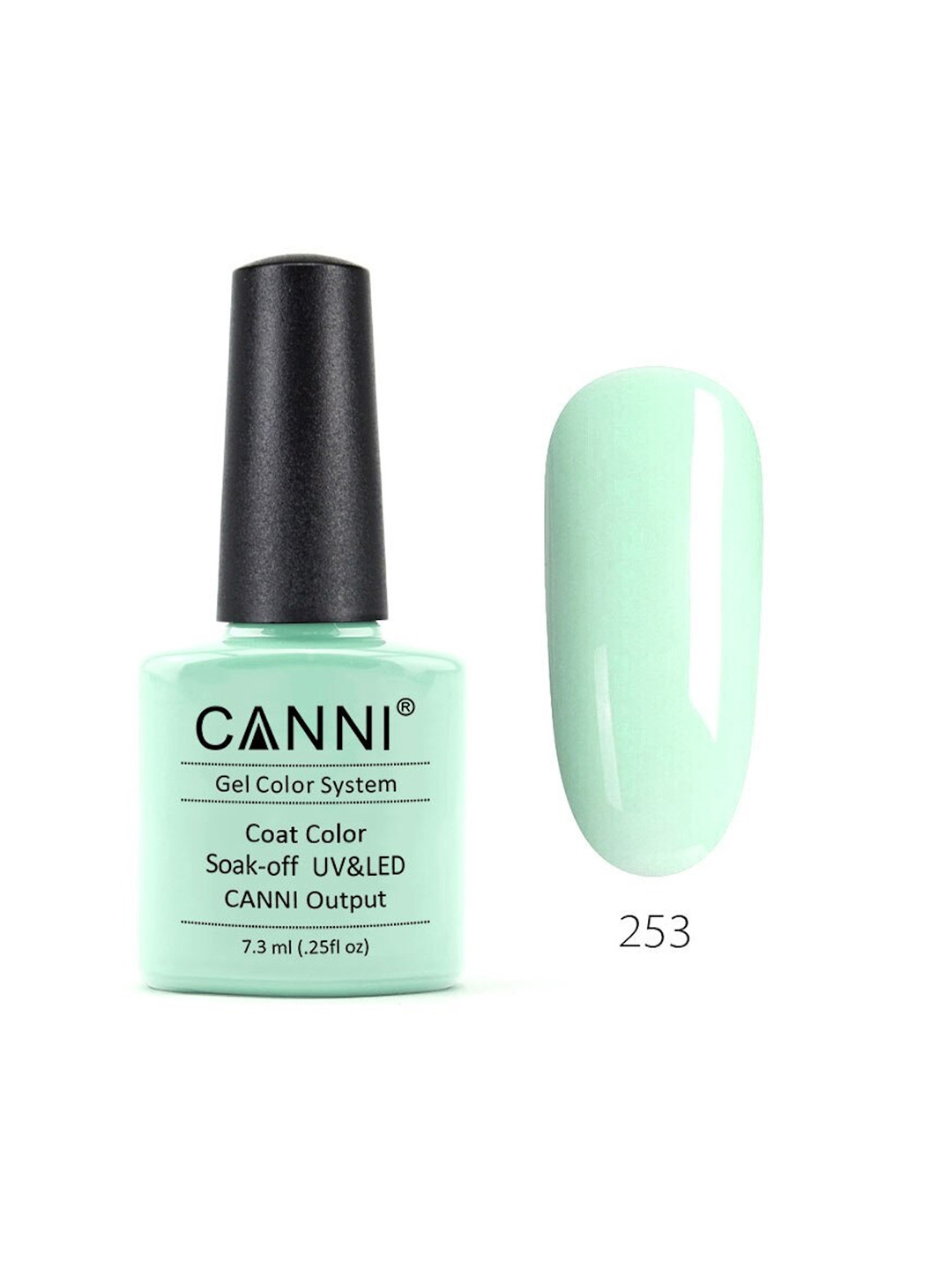 CANNI Gel Color System Coat Color Soak-off UV&LED Gel Nail Polish - Mintcream 253