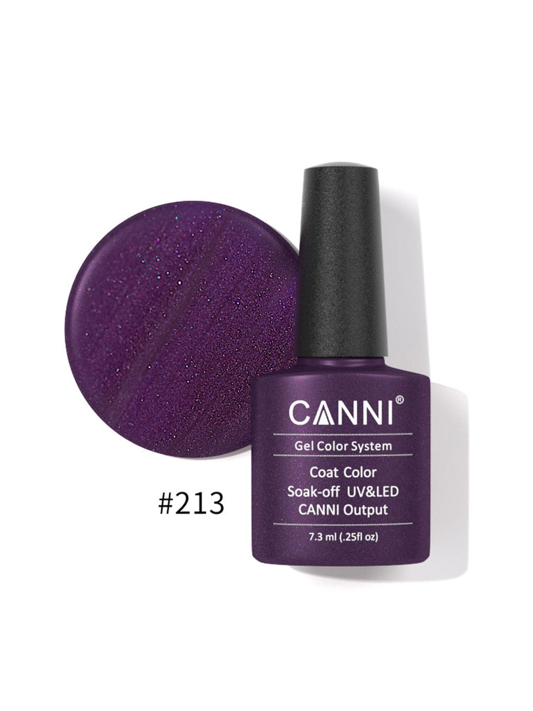 CANNI Gel Color System Coat Color Soak-off UV&LED Gel Nail Polish - Deep Purple Pearl 213