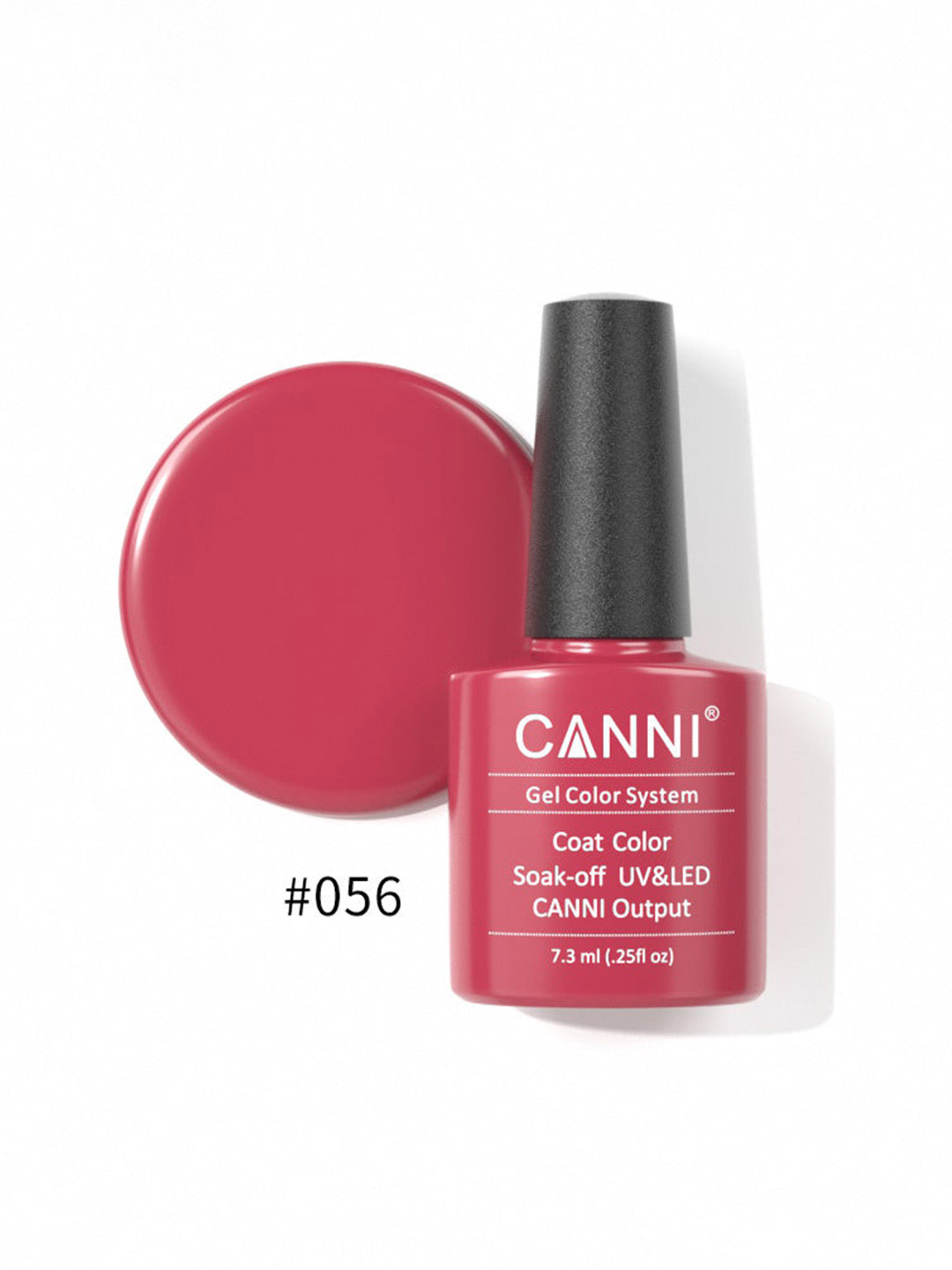 CANNI Gel Color System Coat Color Soak-off UV&LED Gel Nail Polish - Dark Pink 056