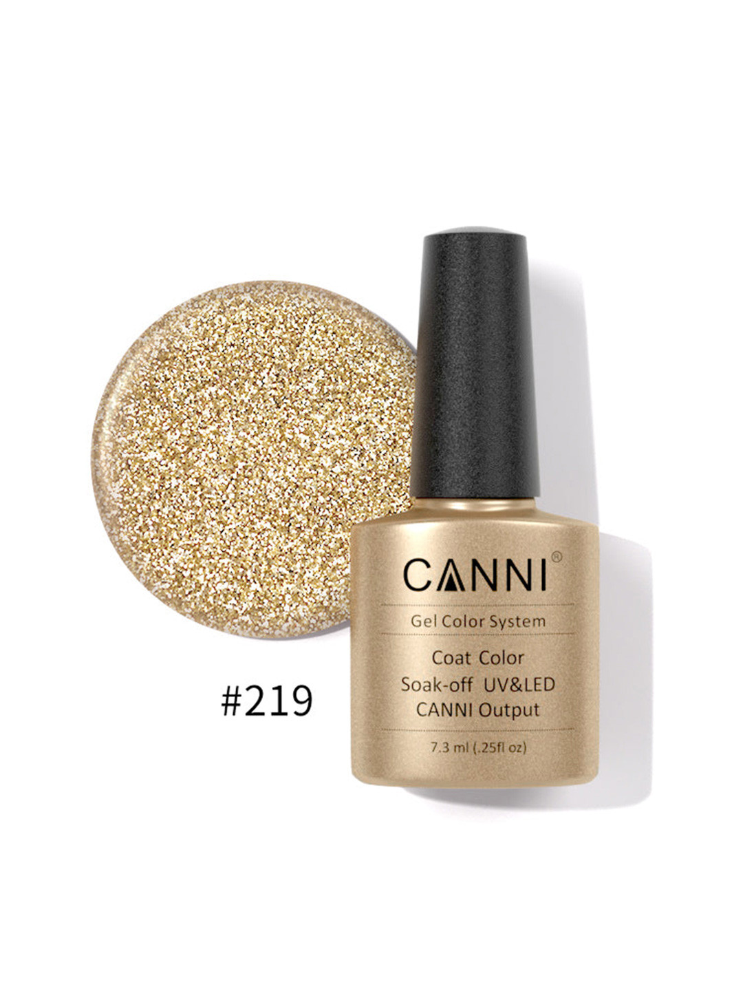 CANNI Gel Color System Coat Color Soak-off UV&LED Gel Nail Polish - Bright Champagne 219
