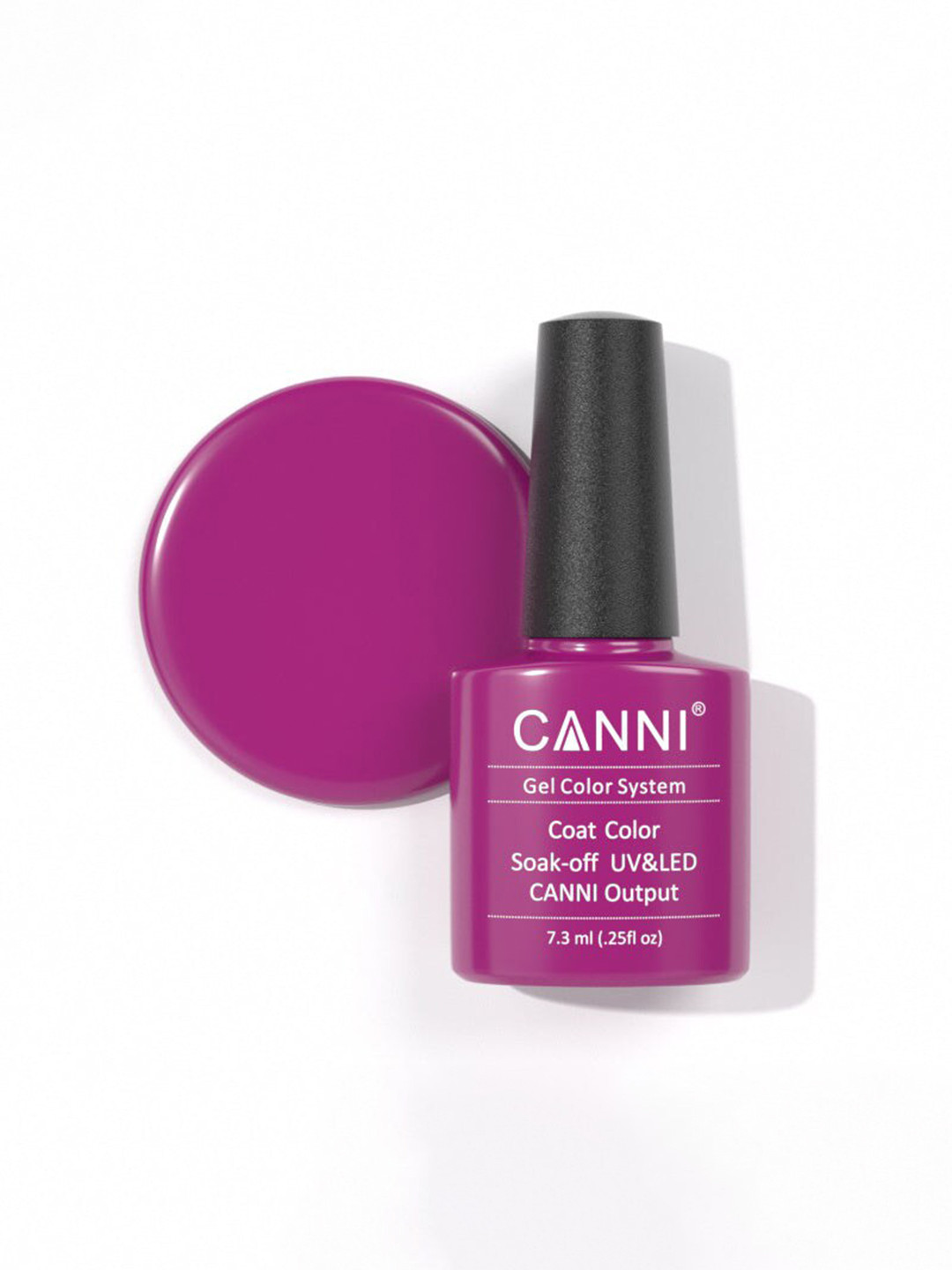 CANNI Gel Color System Coat Color Soak-Off UV & LED Nail Polish 7.3 ml-Dark Fuchsia 019