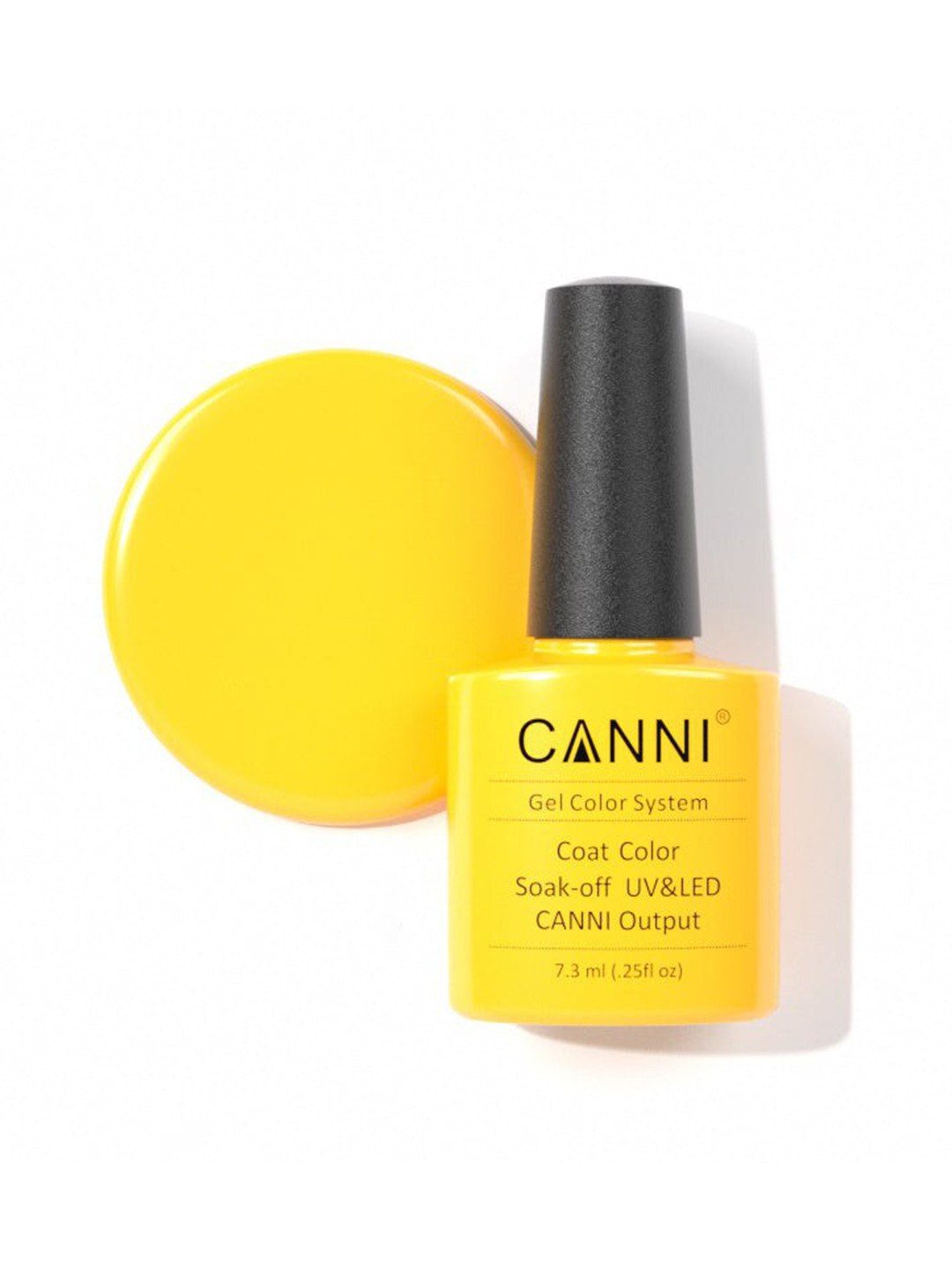CANNI Gel Color System Coat Color Soak-Off UV & LED Nail Polish 7.3 ml-Lemon Yellow 001