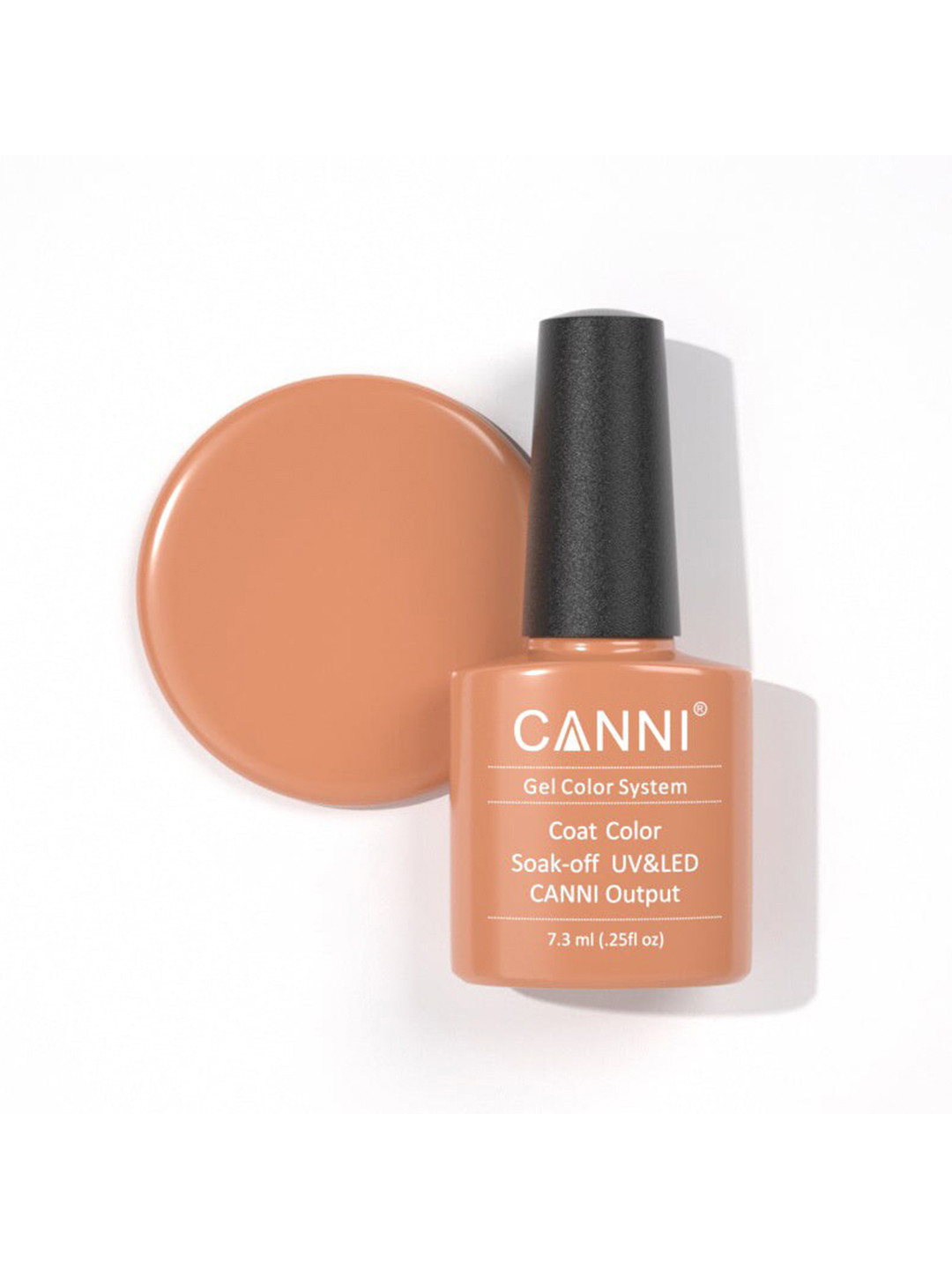 CANNI Gel Color System Coat Color Soak-Off UV & LED Nail Polish 7.3 ml-Soft Orange 048