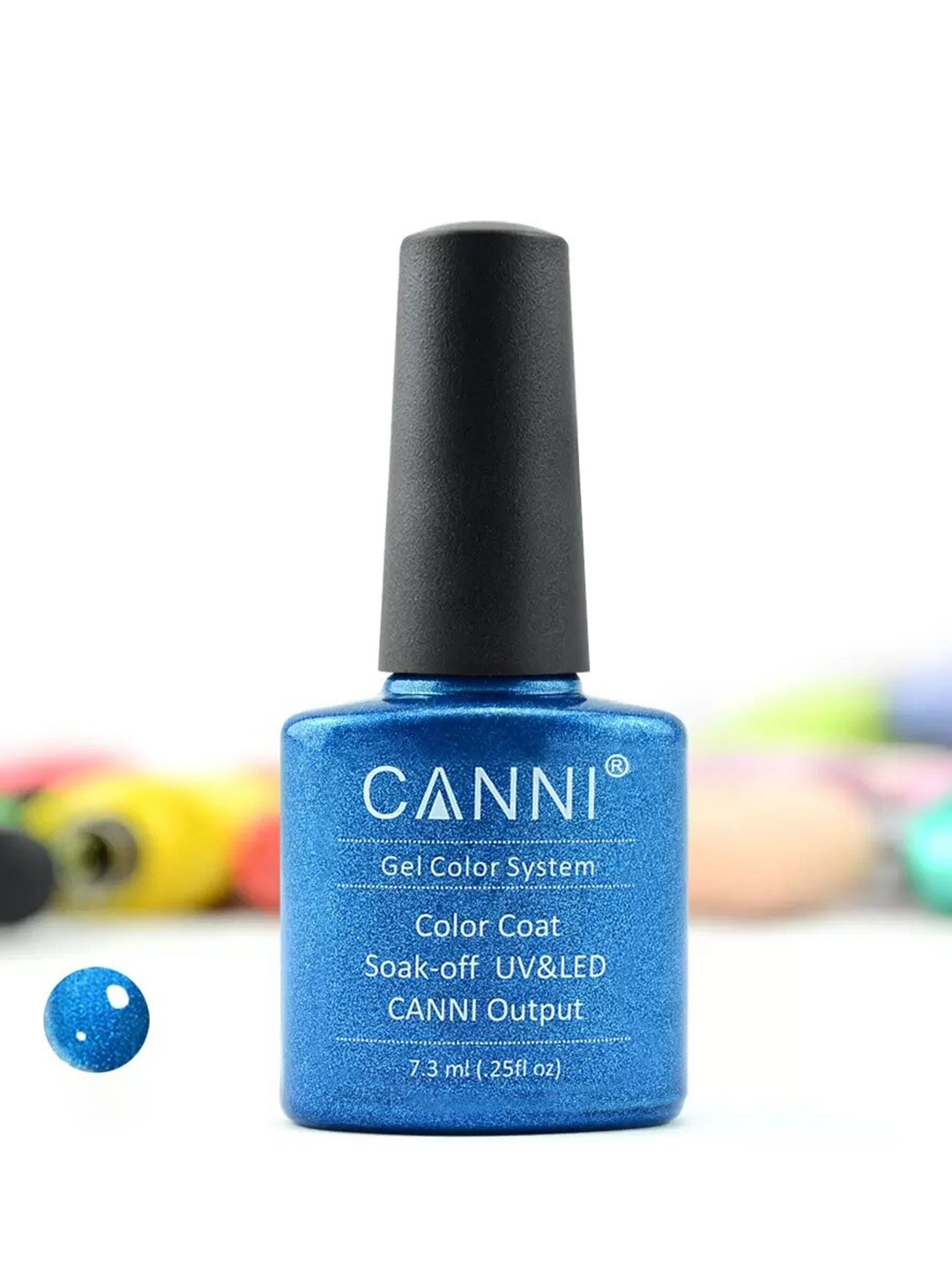 CANNI Gel Color System Coat Color Soak-Off UV & LED Nail Polish 7.3 ml-Blue Pearl 194