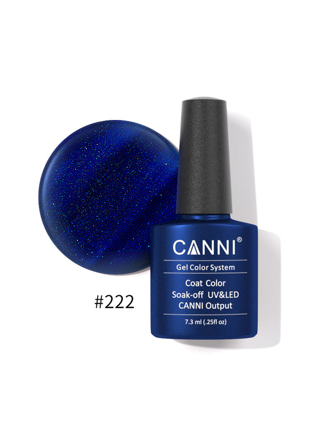 CANNI Gel Color System Coat Color Soak-Off UV&LED Gel Nail Polish - Deep Blue Pearl 222