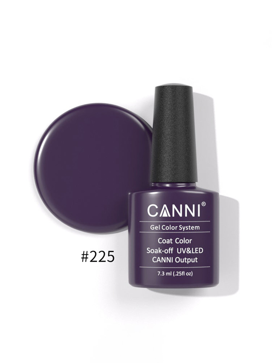 CANNI Gel Color System Coat Color Soak-Off UV&LED Gel Nail Polish - Dark Purple 225