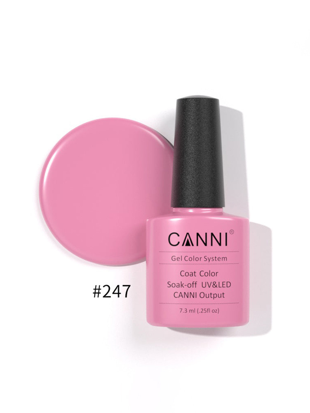 CANNI Gel Color System Coat Color Soak-Off UV&LED Gel Nail Polish - Natural Pink 247