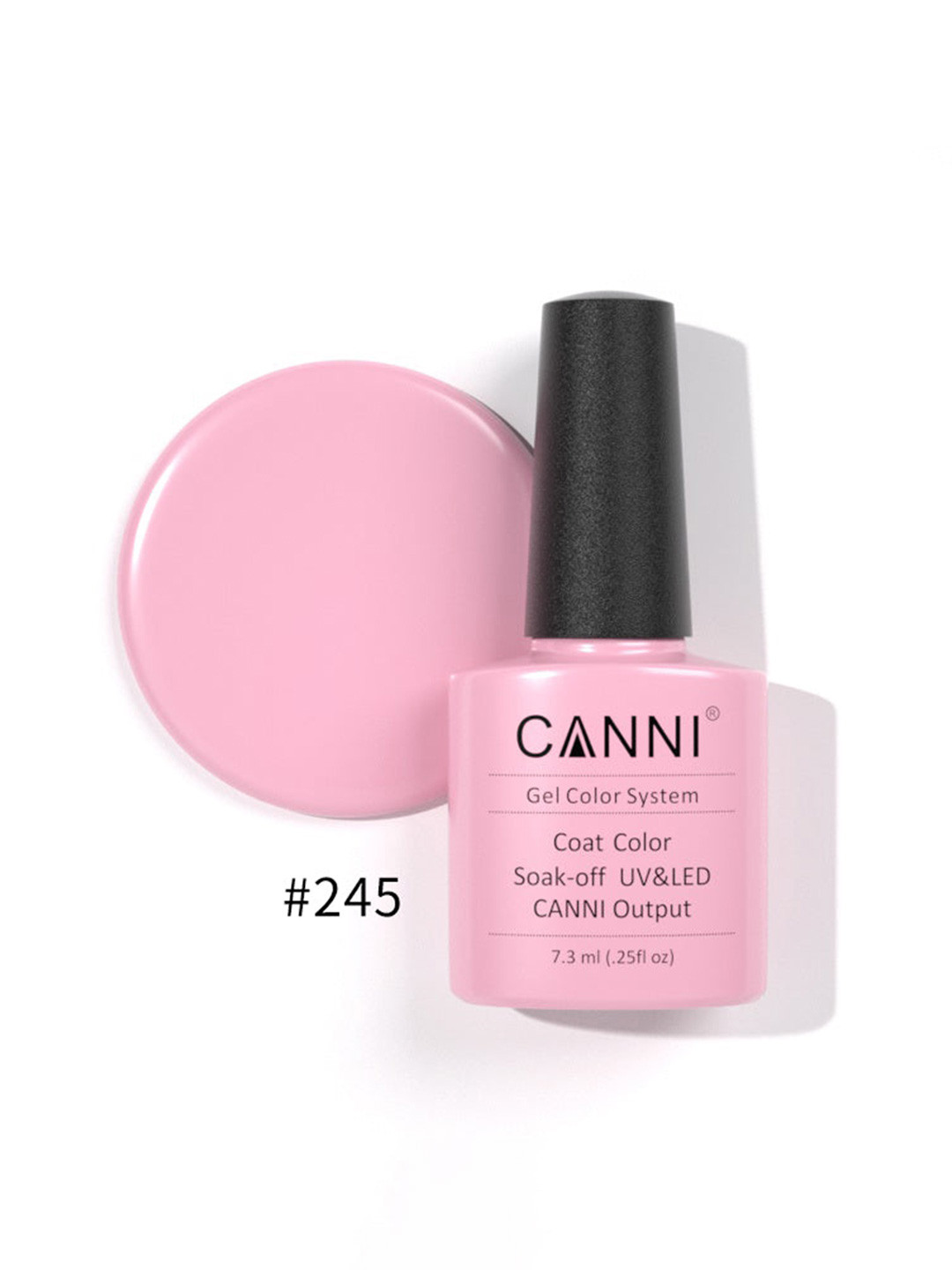 CANNI Gel Color System Coat Color Soak-Off UV&LED Gel Nail Polish - Smoke Pink 245