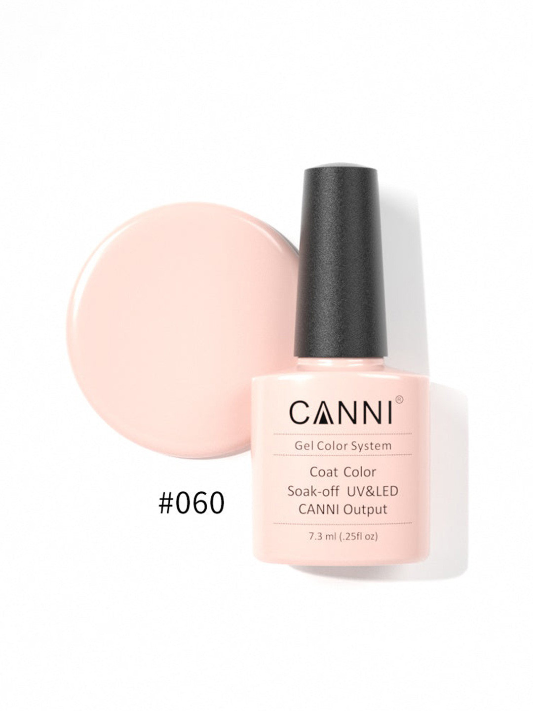 CANNI Gel Color System Coat Color Soak-Off UV&LED Gel Nail Polish - Light Nude Pink 060