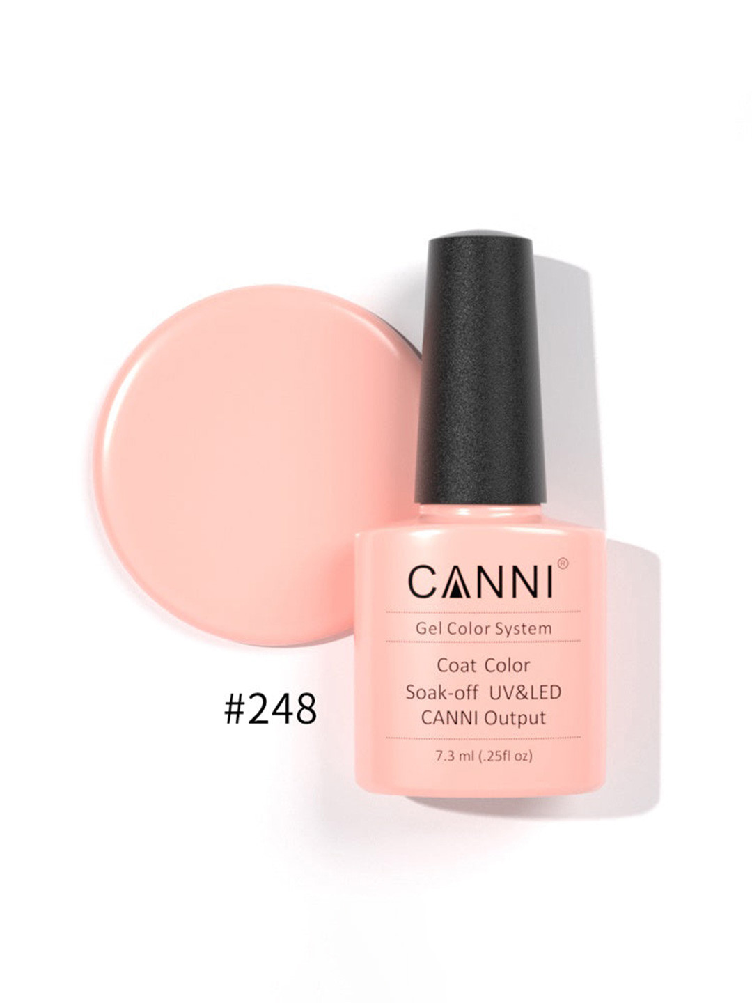CANNI Gel Color System Coat Color Soak-Off UV&LED Gel Nail Polish - Orange Pink 248