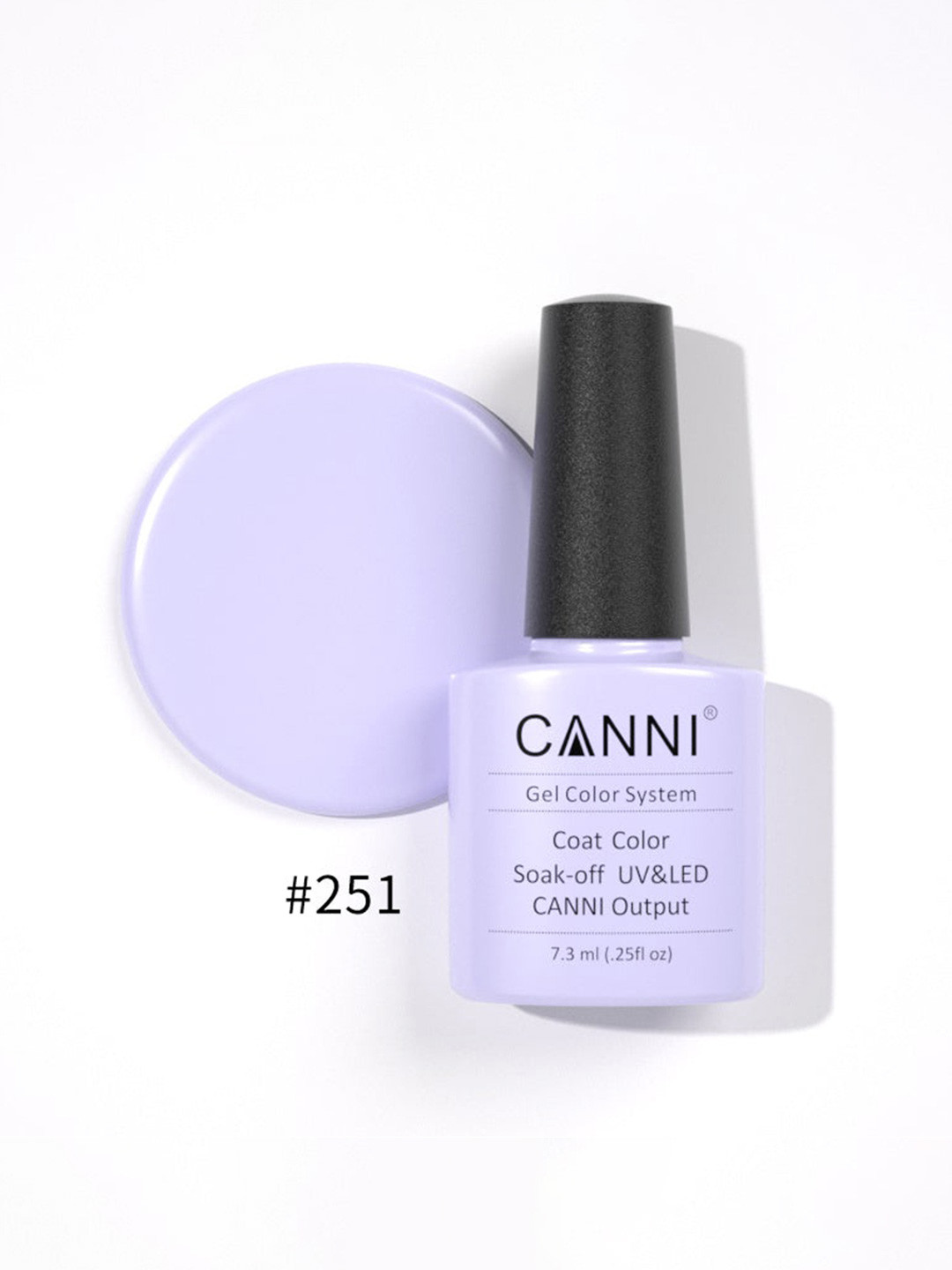 CANNI Gel Color System Coat Color Soak-Off UV&LED Gel Nail Polish - Light Purple 251