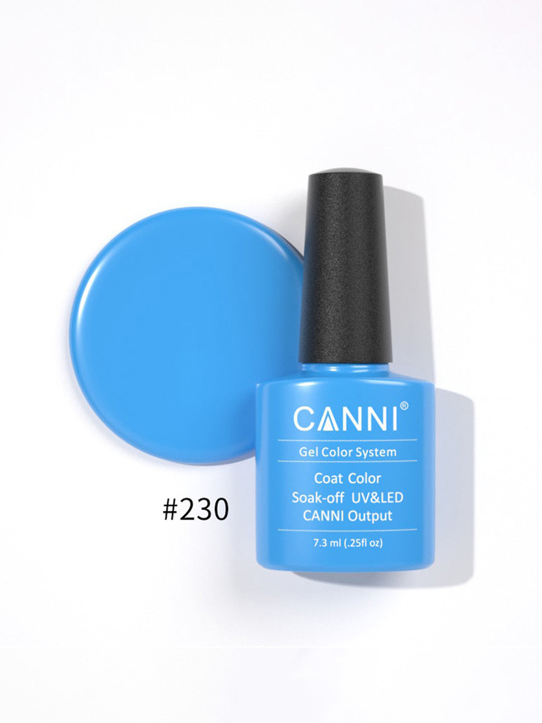 CANNI Gel Color System Coat Color Soak-Off UV&LED Gel Nail Polish - Fresh Blue 230