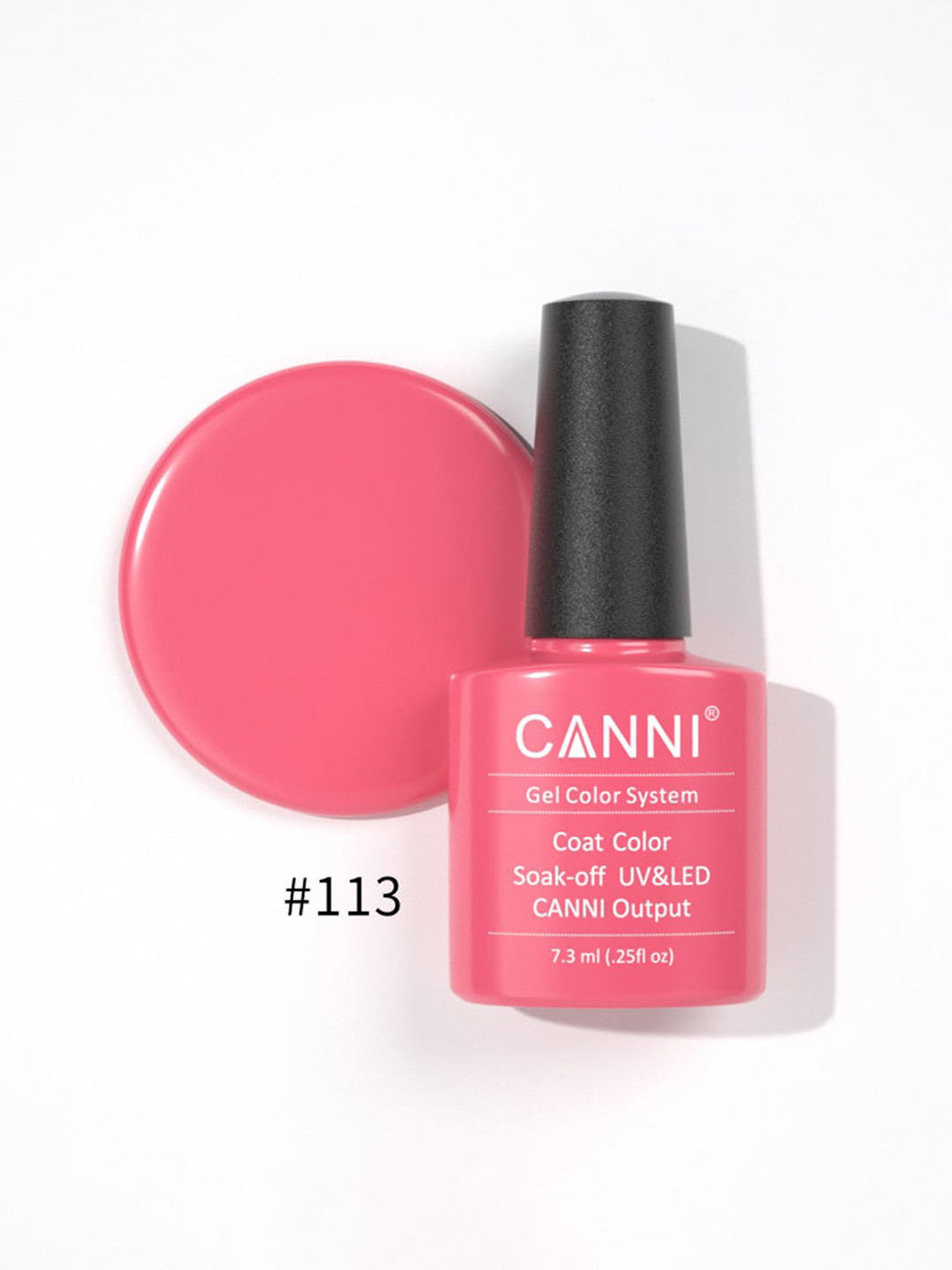 CANNI Gel Color System Coat Color Soak-Off UV&LED Gel Nail Polish - Candy Pink 113